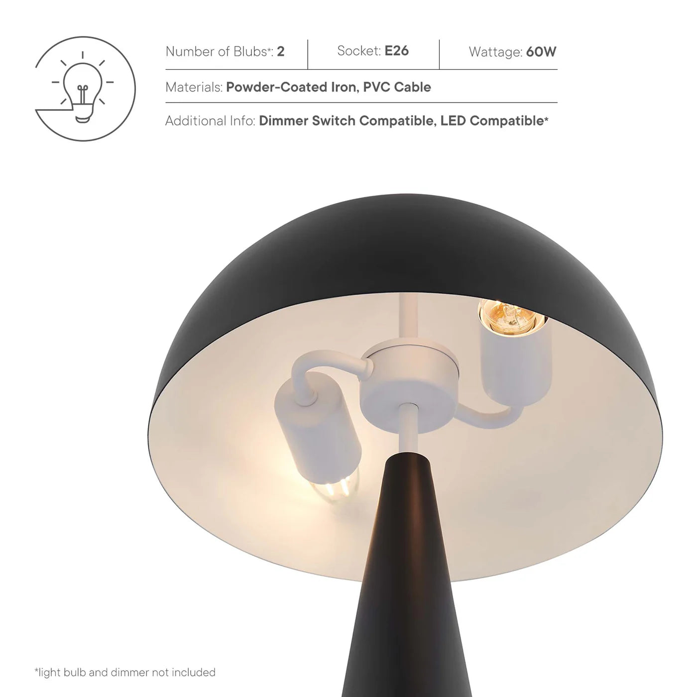 Selena Metal Base Table Lamp | Pack of 2 image 3