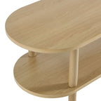 Torus Oval Wood TV Stand | Light Oak &amp; Walnut Finish Options | Oval TV Table | Wood Construction | Laminate Finish | 6 Wood Legs image 6
