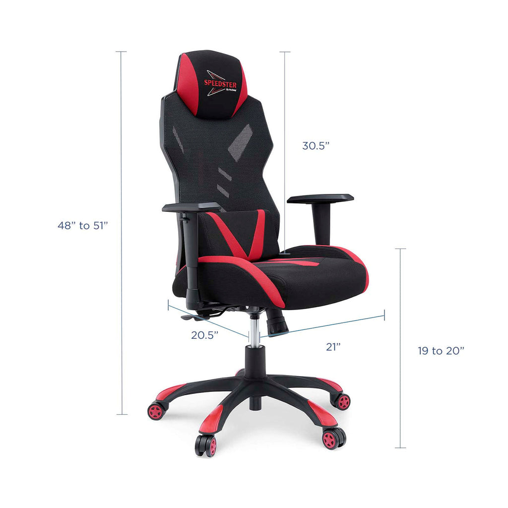 Speedster Mesh Gaming Chair in Black and Red image 13