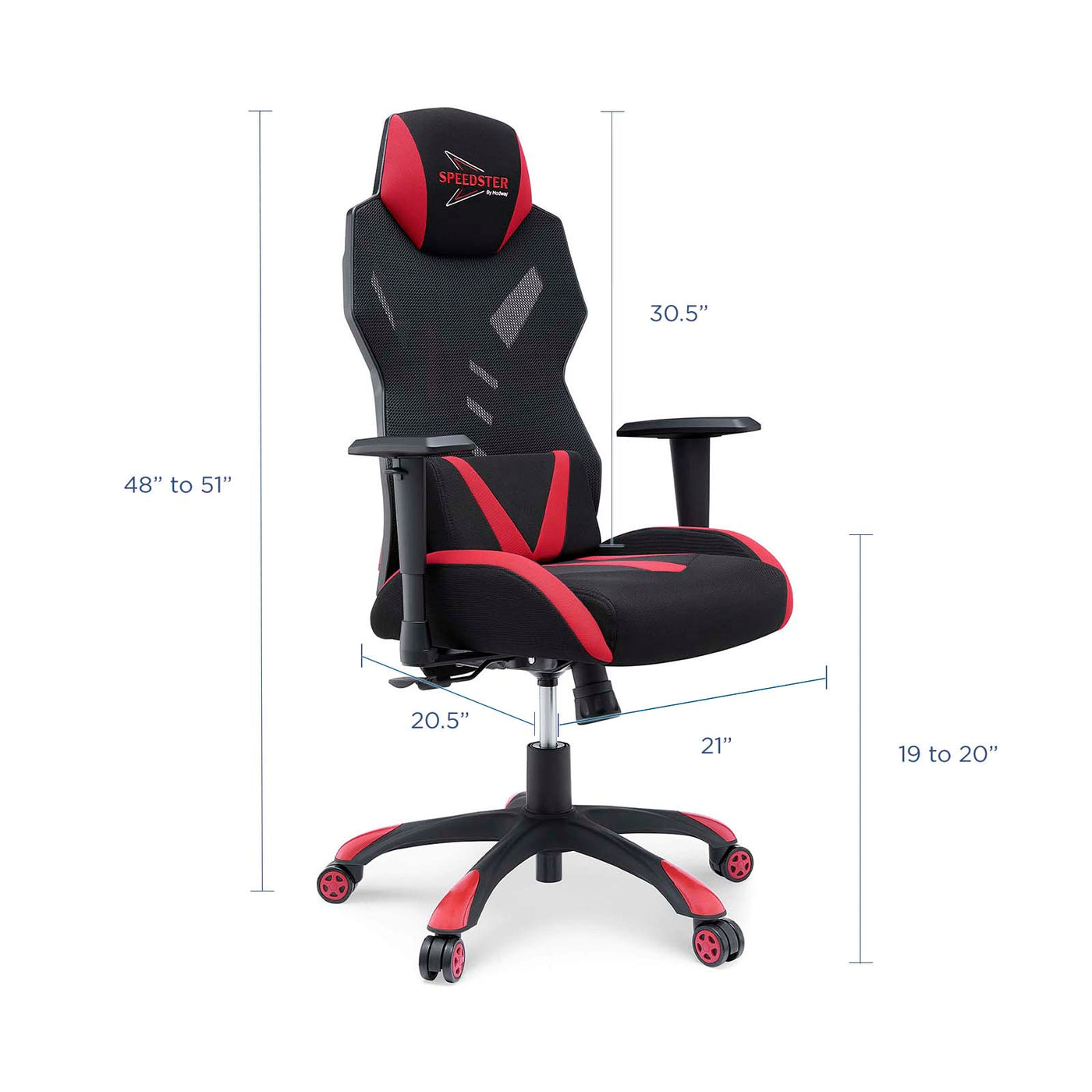 Speedster Mesh Gaming Chair in Black and Red image 13