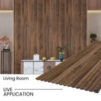 Small Slats Polystyrene Wood Slat Walls 112 in x 12 in - (Pack of 10) / 93 sqft image 2