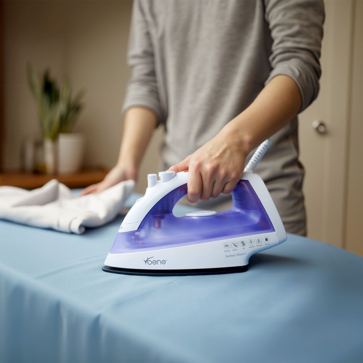 1000 Watt Steam Iron With Auto Shut-Off | Bene Perfect | ETL Listed | Double Coated Teflon Plate | Non-Stick | Self Cleaning | Approx. 2 Meters Long Cable | Pack Of 10 image 1