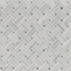 Carrara White Basketweave Mosaic Tile - Polished | Wall Tile &amp; Backsplash Tile | Marble | Greenguard Gold, USGBC/LEED | 10 Pieces Per Box image 3