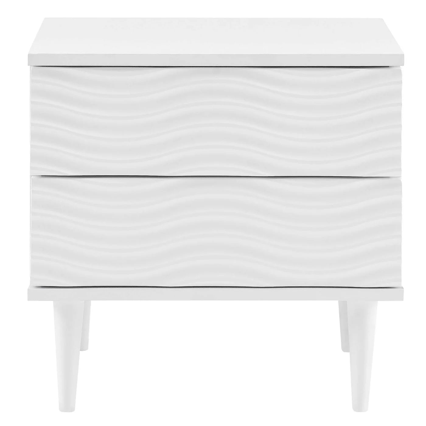 Wavelet White 2-Drawer Nightstand image 4