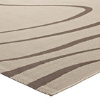 Surge Swirl Abstract Indoor and Outdoor Area Rug | Light and Dark Beige | 5X8 &amp; 8X10 Size Options | Tight Low Pile Weave | Gripping Rubber Underside | 100% Soft Polypropylene | Pack Of 2 image 4