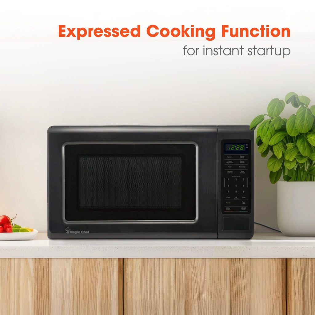 Magic Chef 0.9 Cu. Ft Countertop Microwave | 900 Watt | Black | 6 Auto Cooking Modes | Child Lock | Digital Display | 10 Power Levels |  8 Years Warranty On Magnetron image 2