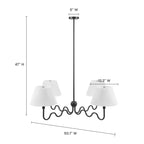 Wave Squiggle 4-Arm Pendant Light | Brass &amp; Black Color Options | Ideal for Living Space, Bedroom, Kitchen, Dining room, Bathroom, Or Office image 9