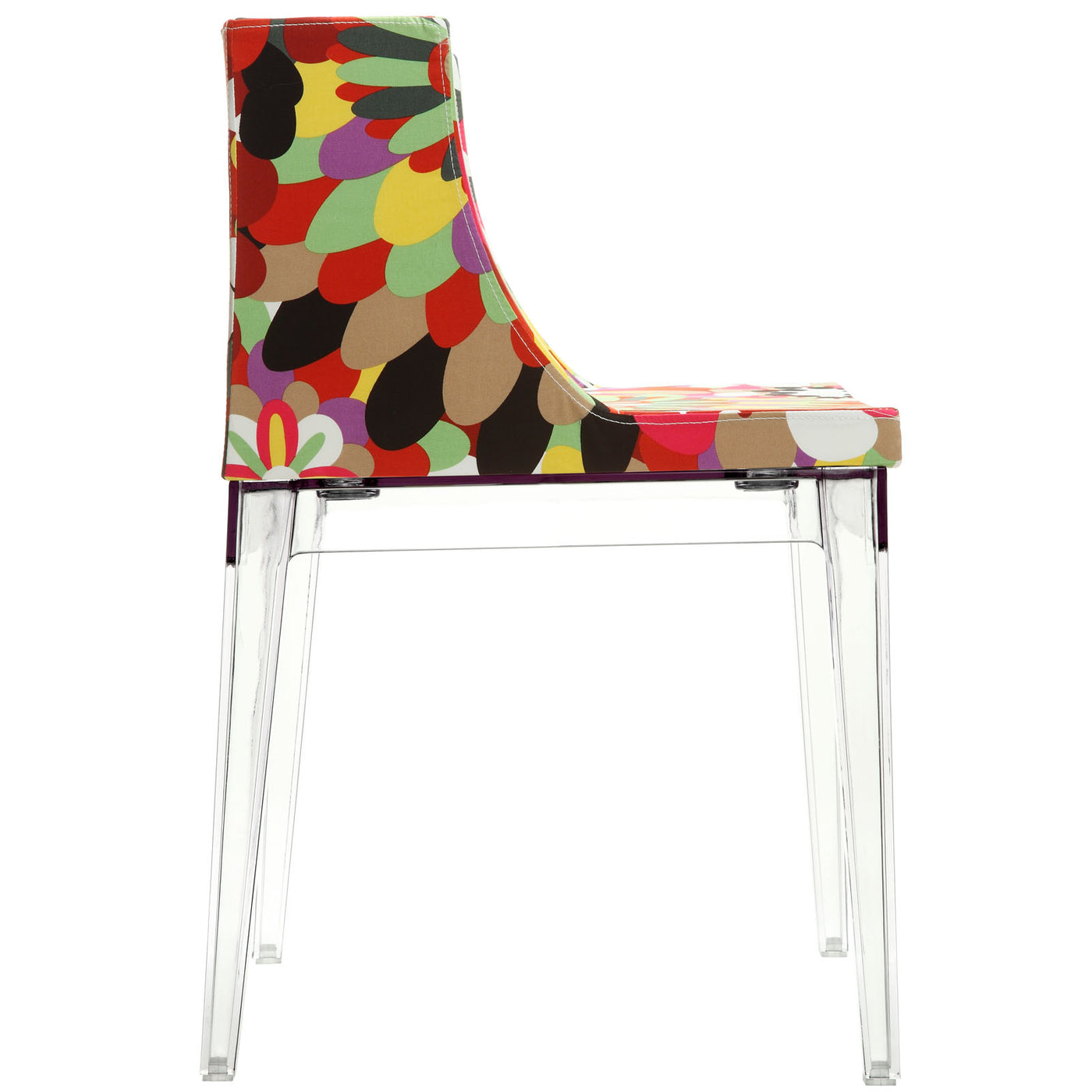 Flower Dining Side Chair in Transparent Clear image 2