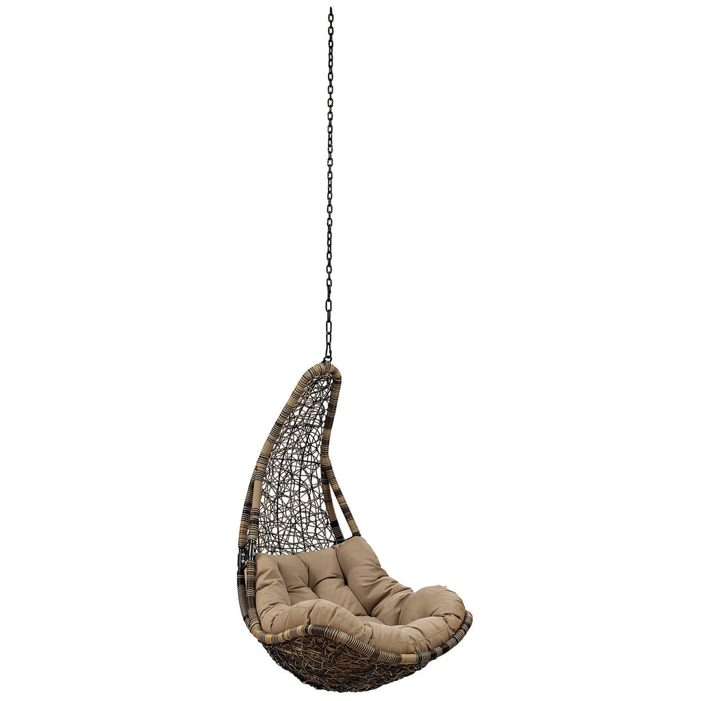 Abate Outdoor Patio Swing Chair, Stand-Free, in Black Mocha image 3