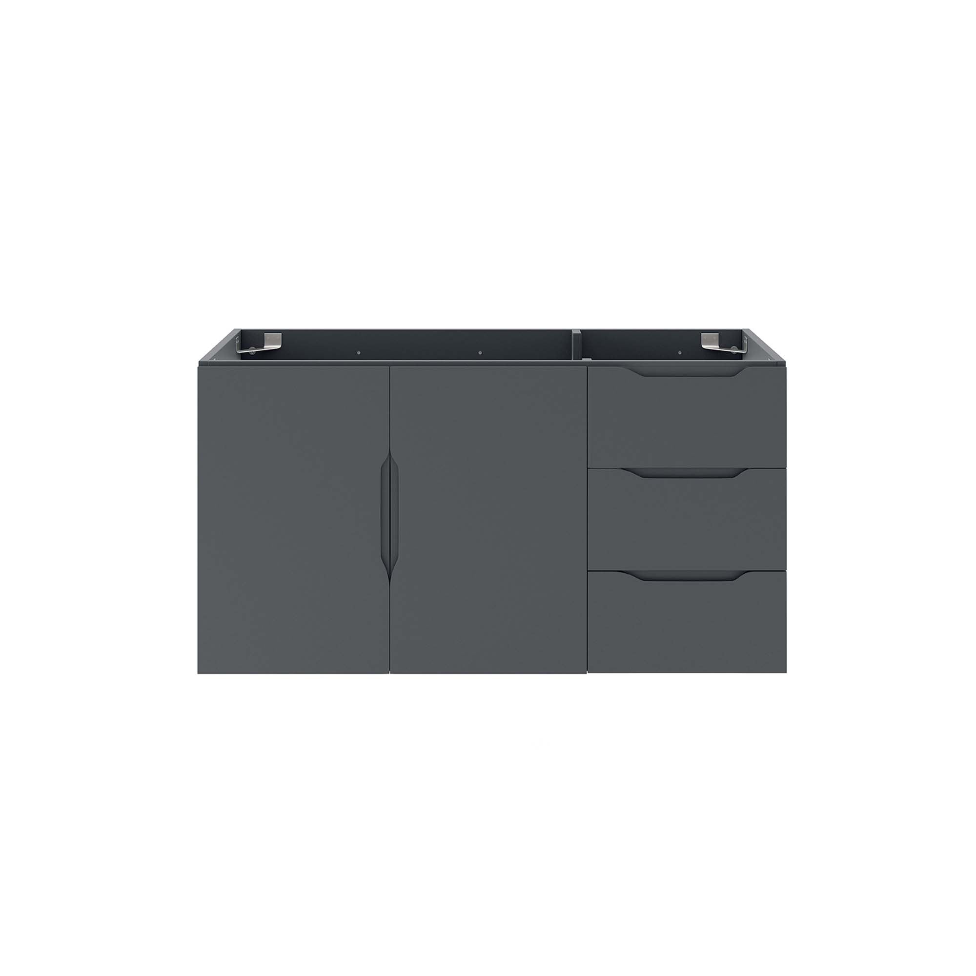 24" Or 36" | Bathroom Vanity Cabinet (Sink Basin Not Included) | White Or Gray Color Options | Vitality Series | Modern Bathroom Vanity | Soft-Close Doors | Wall-Mount Design image 2
