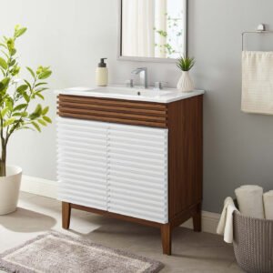 36" / 30" Bathroom Vanity In Multiple Colors | Modern Design Vanity With Basin For Homes, Hotels