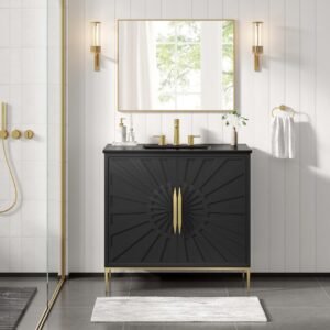 Awaken Series Bathroom Vanity | Various Sizes And Colors | Modern Design Vanity With Basin For Homes, Hotels