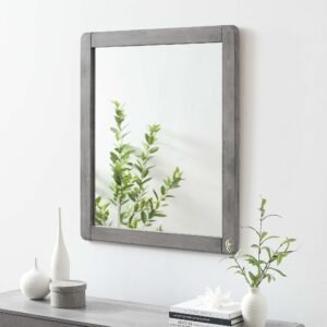 Georgia Wood Mirror in Gray | Streamlined Frame