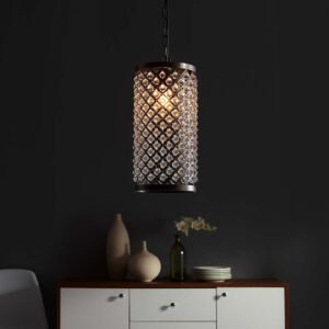 Reflect Glass and Metal Pendant | Ideal for Living Space, Bedroom, Kitchen, Dining room, Bathroom, Or Office