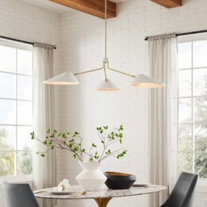 Journey 3-Light 14" Arm Pendant | Black & White Color Options | Ideal for dining room, living room, or bedroom