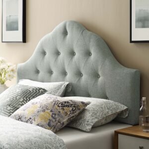 Sovereign Upholstered Fabric Headboard | Padded with Foam, Linen Fabric Upholstery | Queen & King Sizes | Gray & Beige Color Options