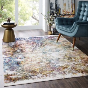 Multicolored Success Jayla Transitional Distressed Vintage Floral Moroccan Trellis Area Rug | 4X6, 5X8 & 8X10 Size Options  | Tight Low Pile Weave | Gripping Rubber Underside | 100% Soft Cross-Woven Polypropylene