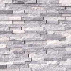 Alaskan Gray Splitface Interlocking Pattern Wall Tile | Wall Tile & Backsplash Tile | Marble | Greenguard Gold, USGBC/LEED | 10 Pieces Per Box