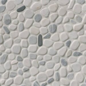 Black And White Pebbles Tumbled Mosaic Tile | Wall Tile & Backsplash Tile | Marble | Greenguard Gold, USGBC/LEED | 10 Pieces Per Box