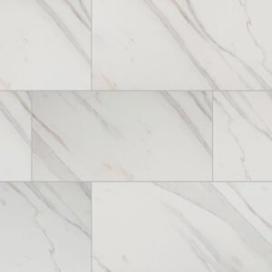 Pietra Calacatta Porcelain Tile | Modern Tile Collection | Porcelain | Marble | Greenguard Gold, USGBC/LEED | 4 or 8 Pieces Per Box