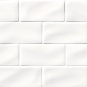 Whisper White Glazed Handcrafted Subway Tile 3x6 | Wall Tile | Backsplash Tile | Ceramic | Greenguard Gold, USGBC/LEED | 8 Pieces Per Box