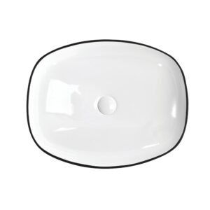 Tuscany 19-3/4"W x 15"D Ceramic Rectangular Bathroom Vessel Sink | Brushed Nickel & Brushed Matte Black Color Options | Odesal Series | Premium Quality Ceramic Construction