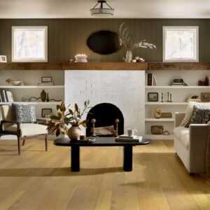 Empire Oak Plank | The Gallery Collection | Carnegie Shade | White Oak | Real Hardwood | 1.2 mm Veneer Thickness | 29.53 Sq. Ft. Per Carton | Wire Brushed Texture